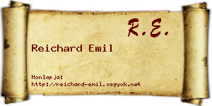 Reichard Emil névjegykártya